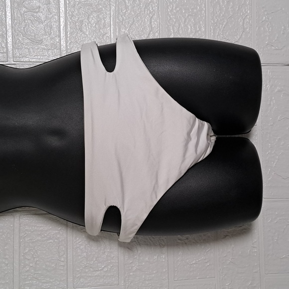 Voda Swim Cut Out High Leg Swimsuit Cheeky Bottom White - Picture 5 of 11